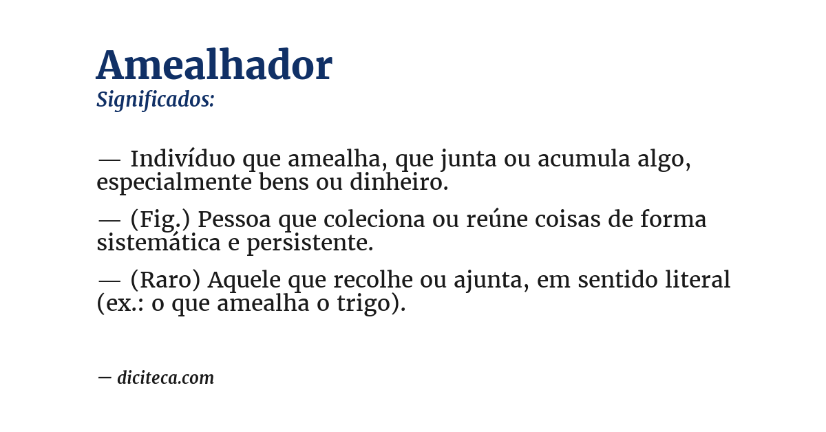 Significado de amealhador