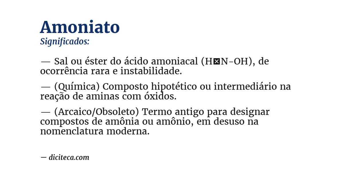 Significado de amoniato