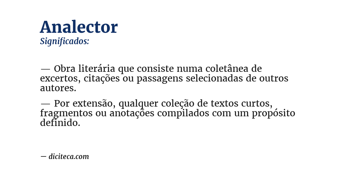 Significado de analector