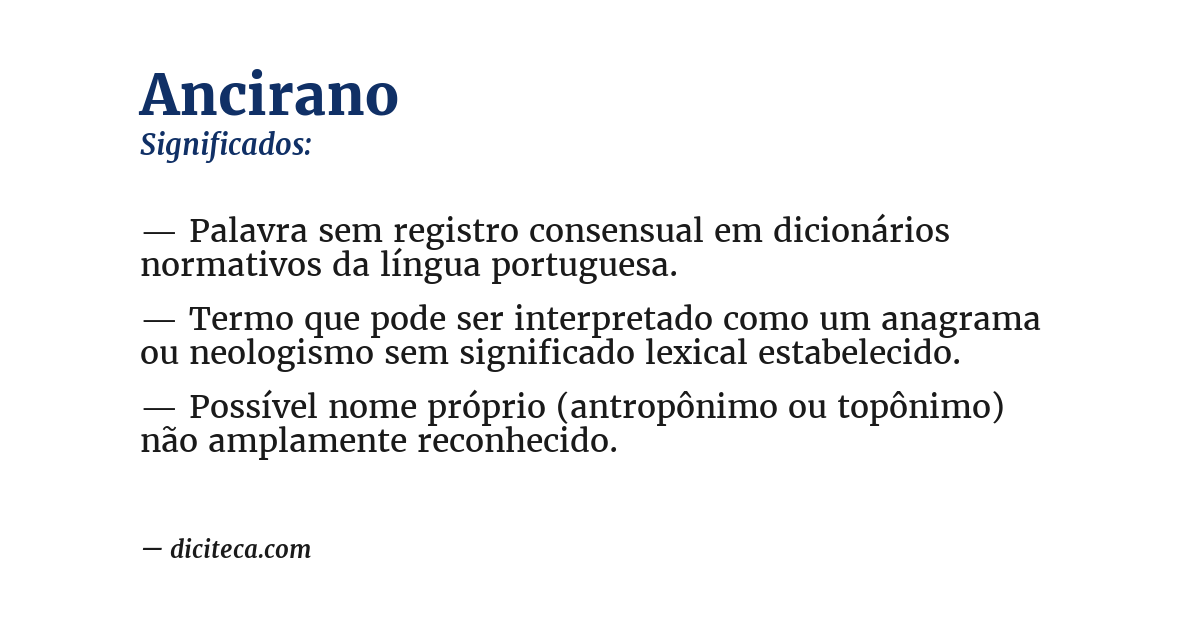 Significado de ancirano