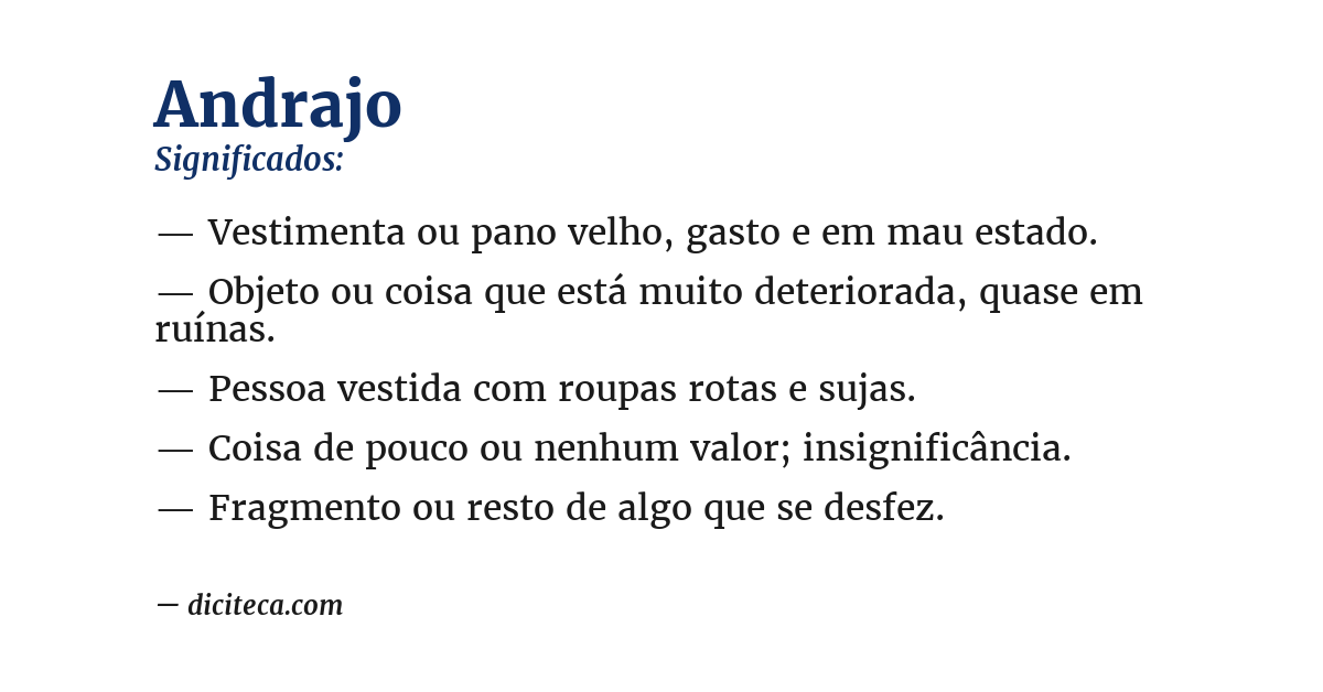 Significado de andrajo