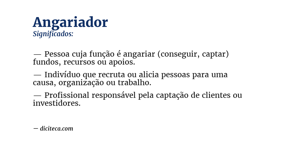 Significado de angariador