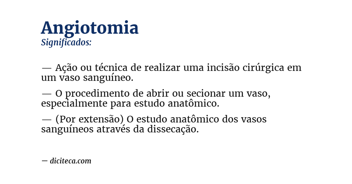Significado de angiotomia