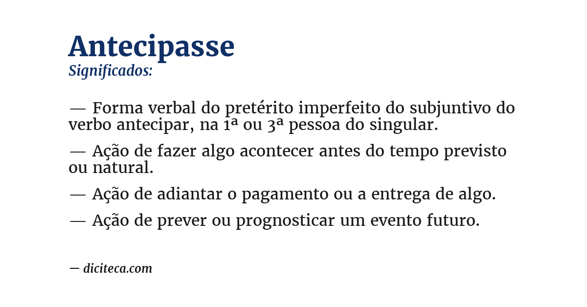 Significado de antecipasse