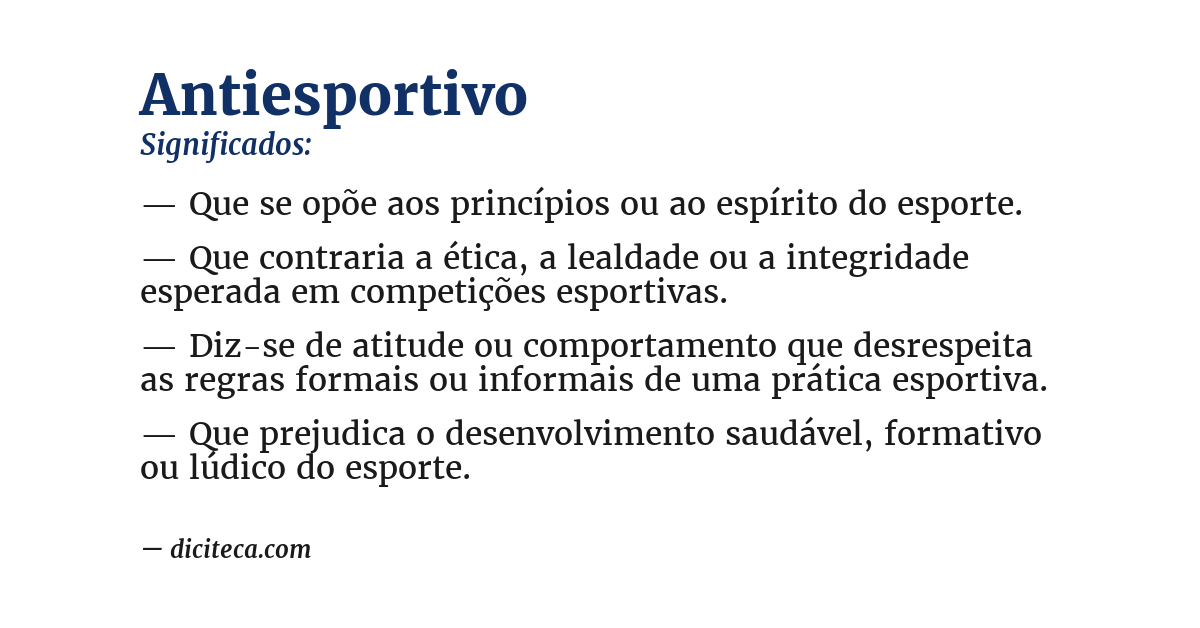 Significado de antiesportivo