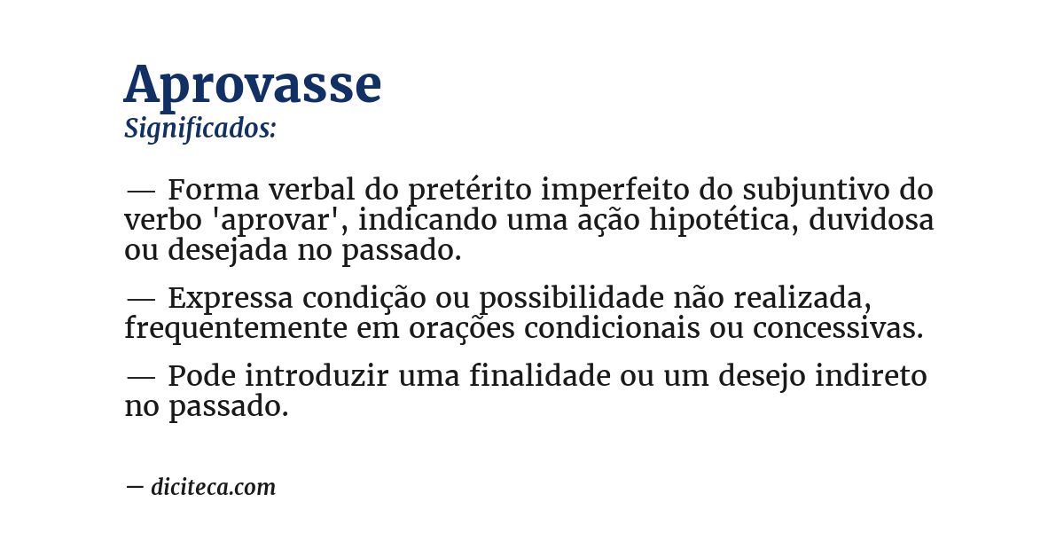 Significado de aprovasse