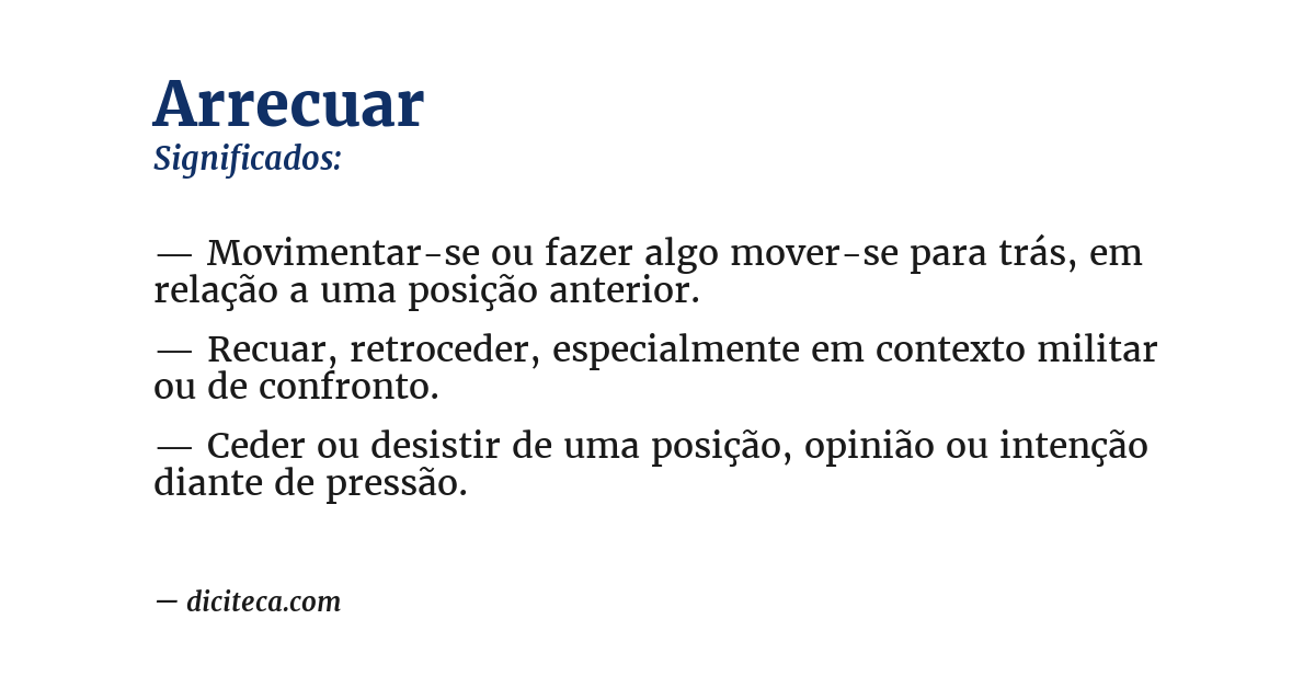 Significado de arrecuar