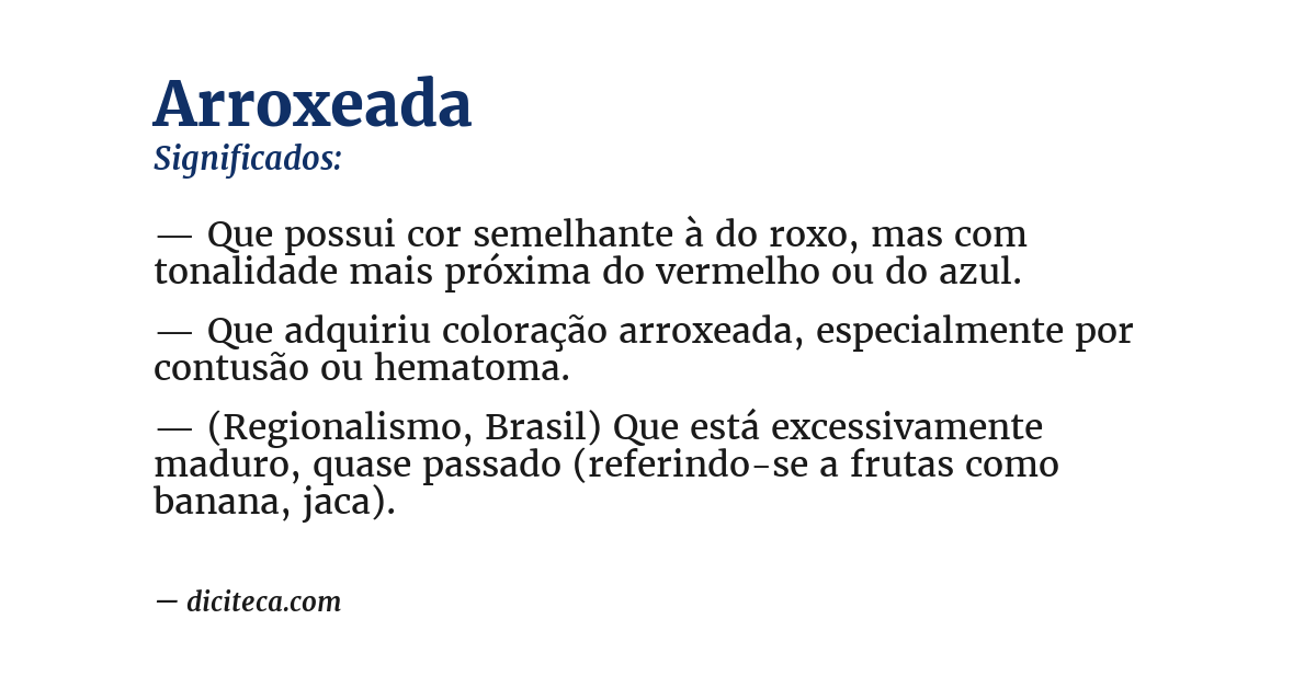 Significado de arroxeada