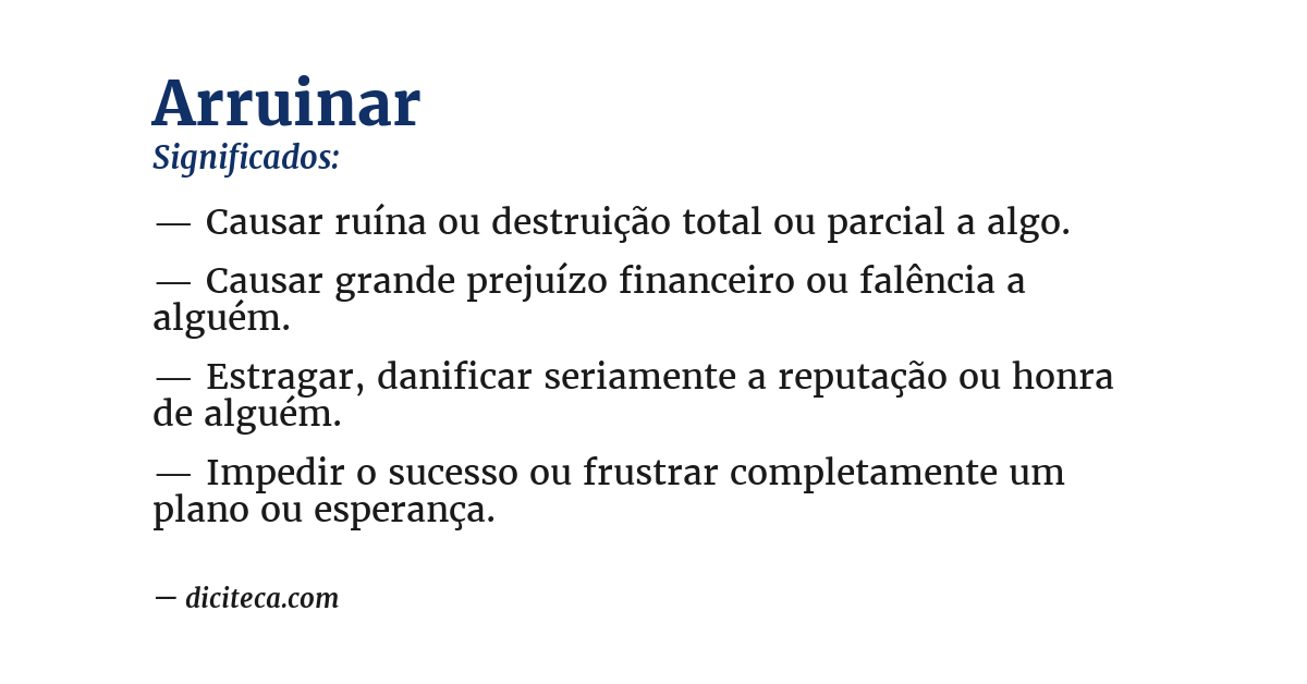 Significado de arruinar