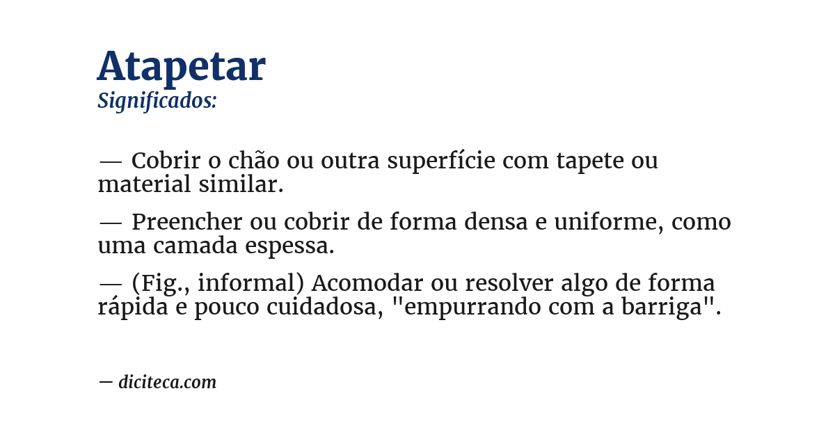 Significado de atapetar