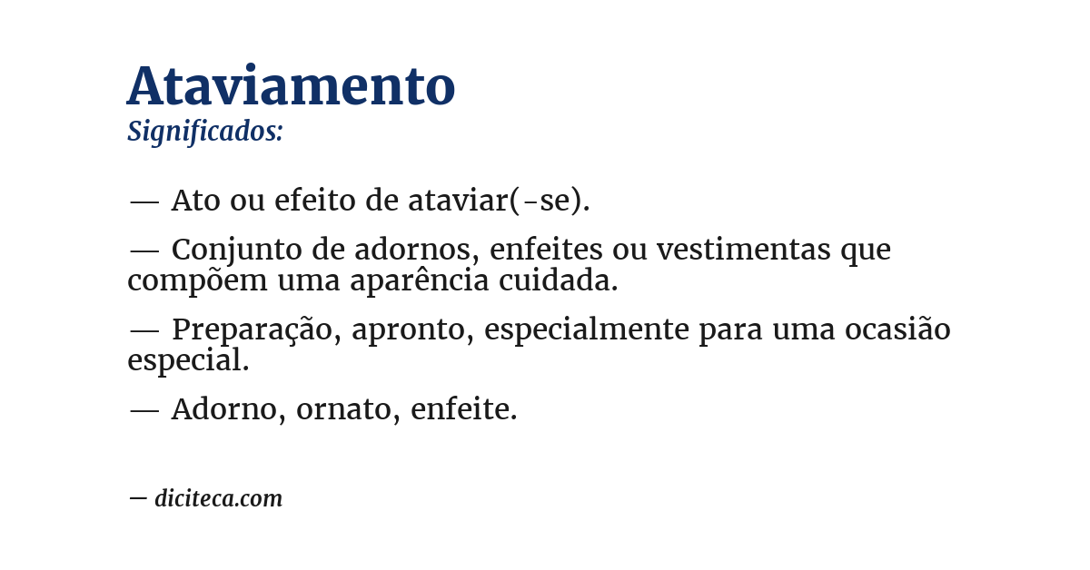 Significado de ataviamento