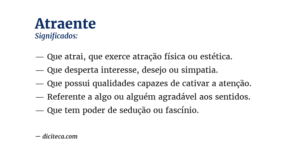 Significado de atraente