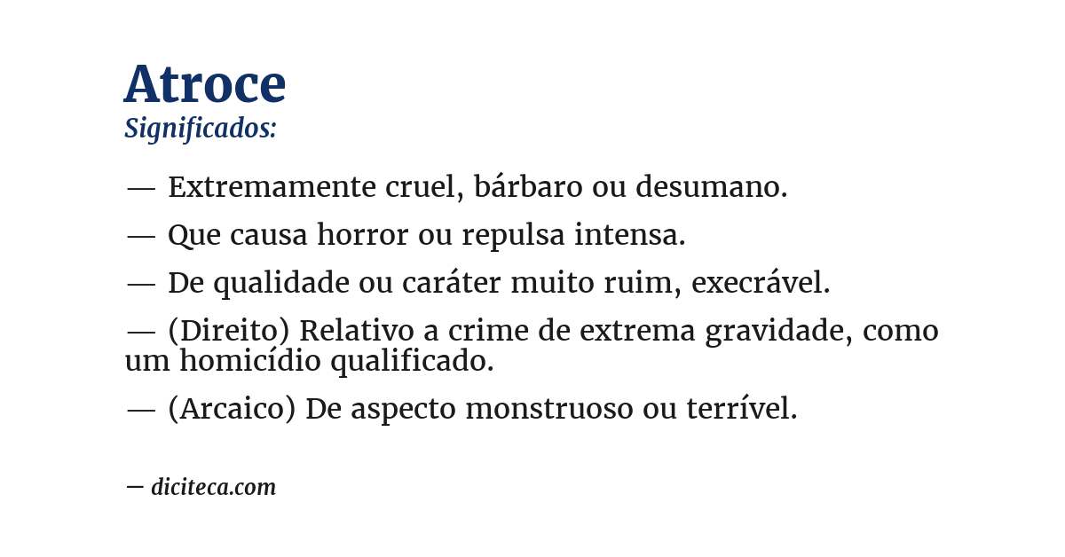 Significado de atroce