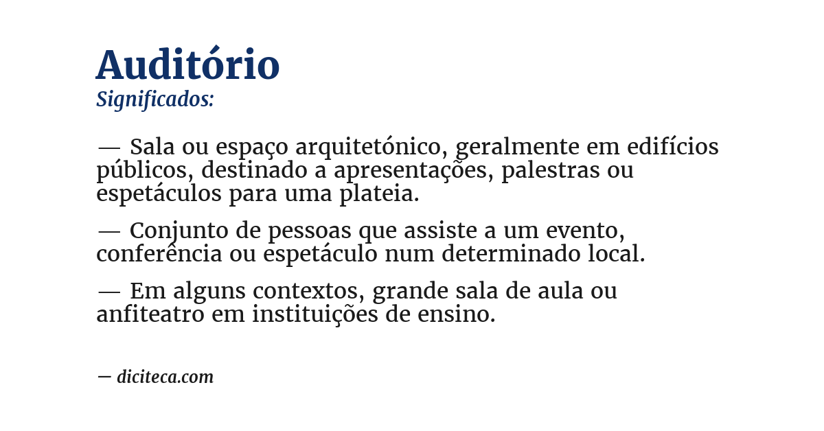 Significado de auditório