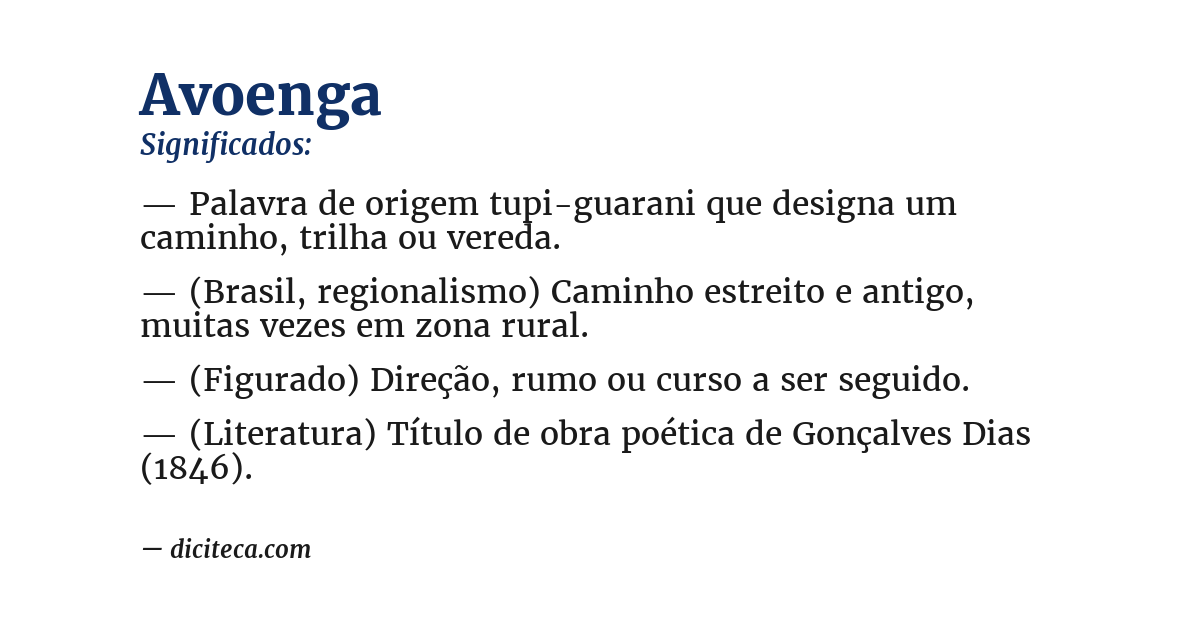 Significado de avoenga