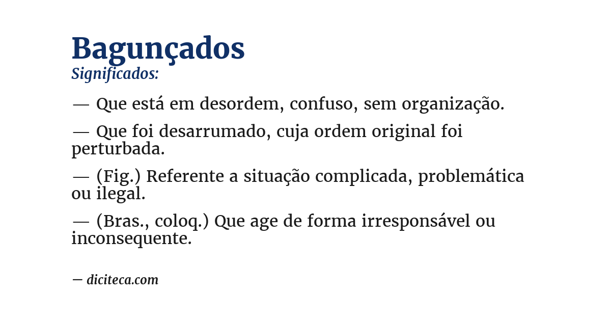 Significado de bagunçados