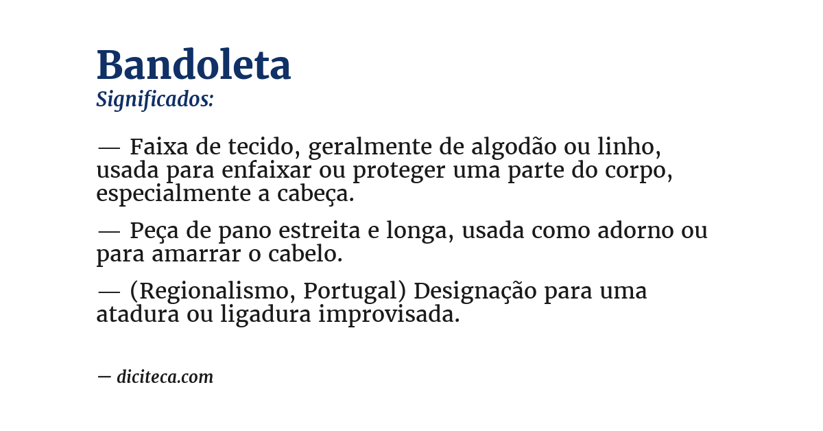 Significado de bandoleta