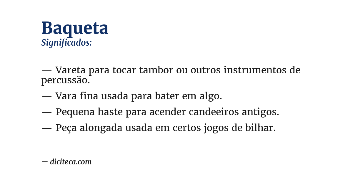 Significado de baqueta