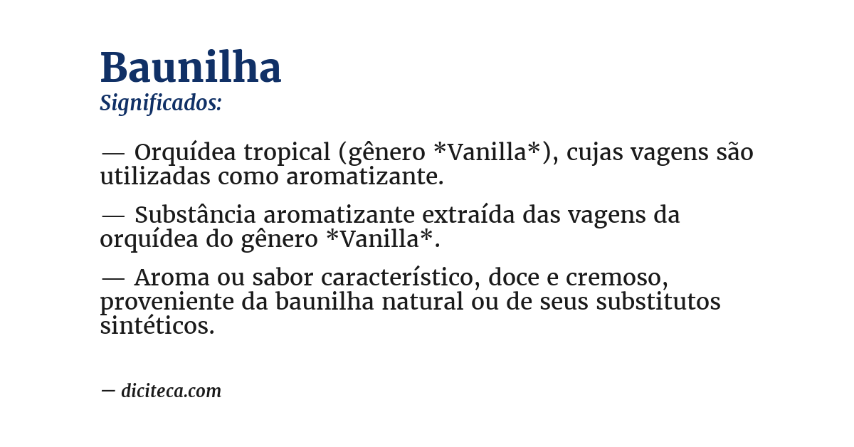 Significado de baunilha