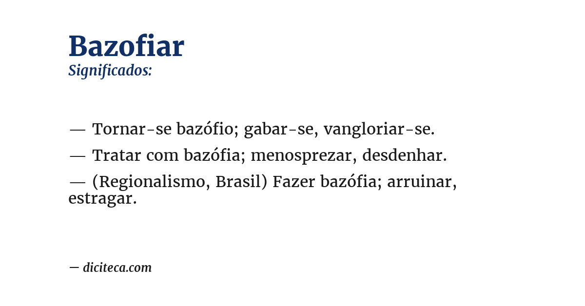 Significado de bazofiar