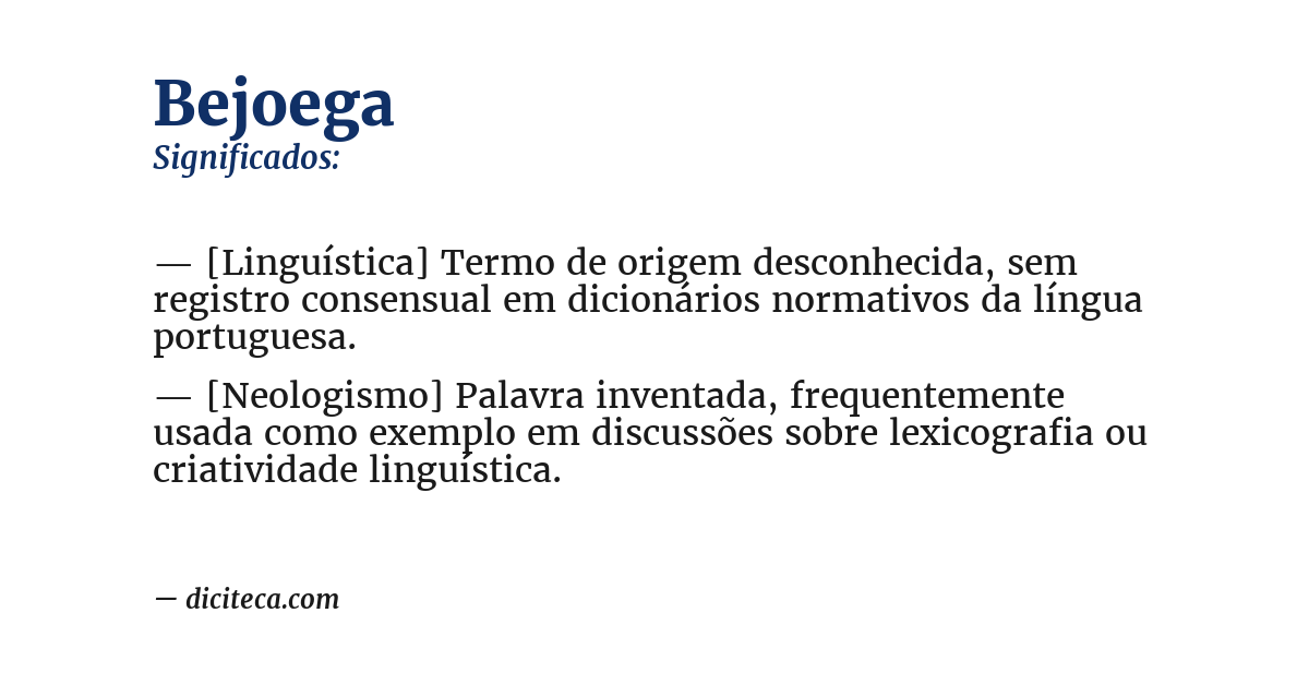 Significado de bejoega