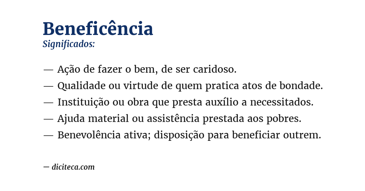 Significado de beneficência