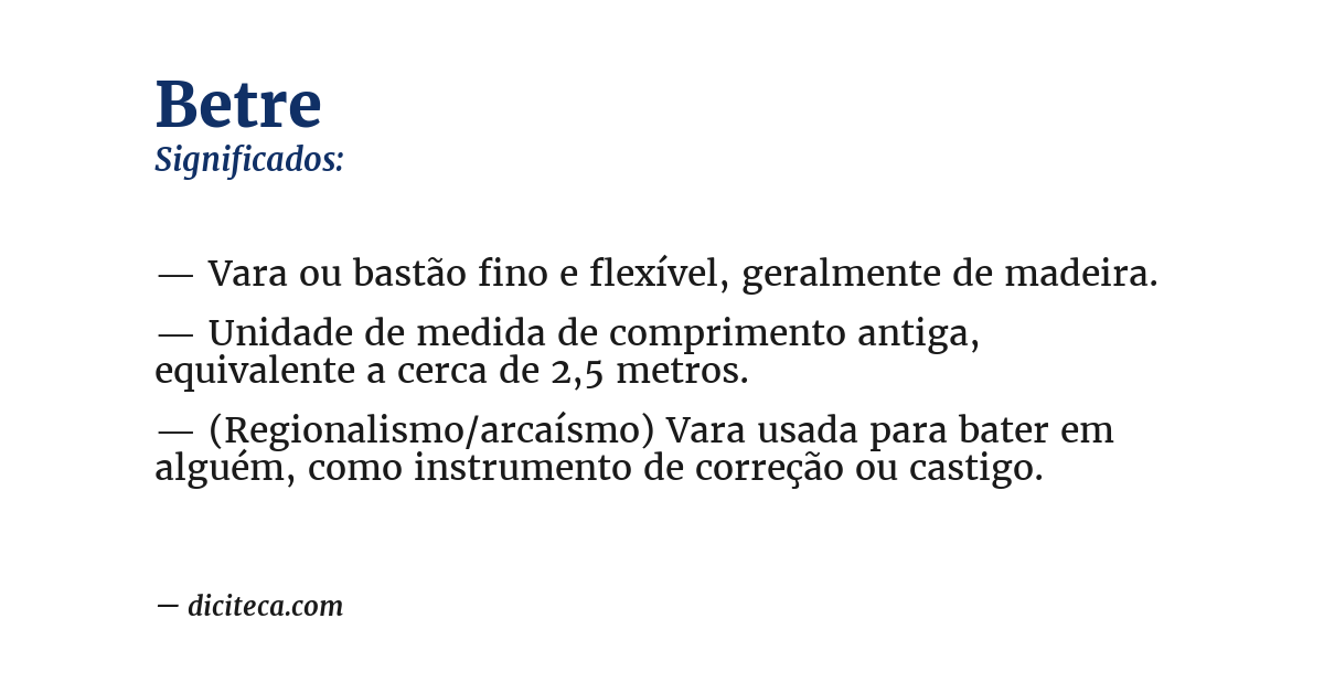 Significado de betre