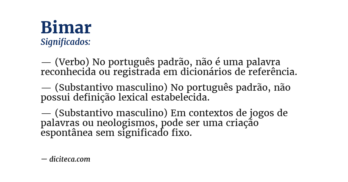 Significado de bimar