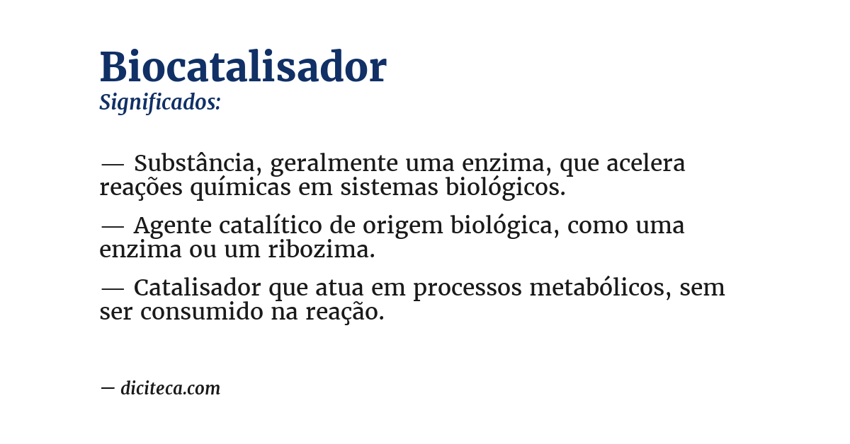 Significado de biocatalisador