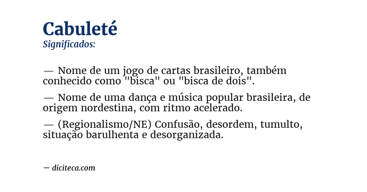 Significado de cabuleté