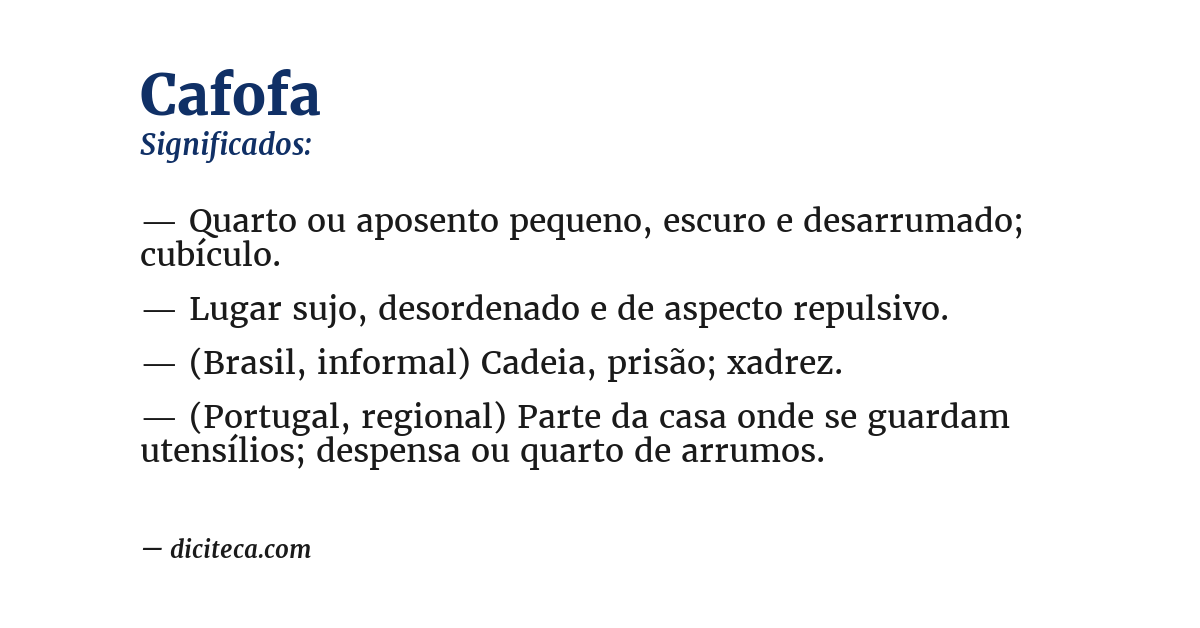 Significado de cafofa