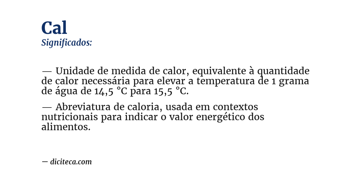 Significado de cal