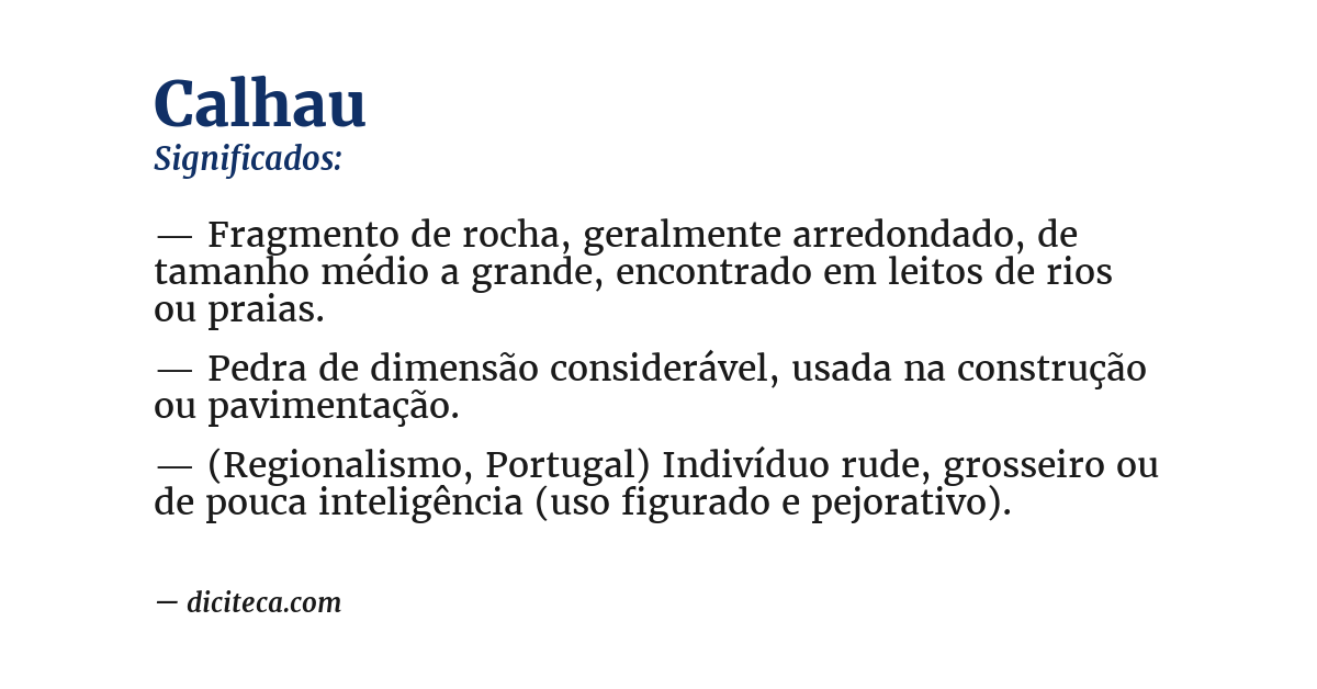 Significado de calhau