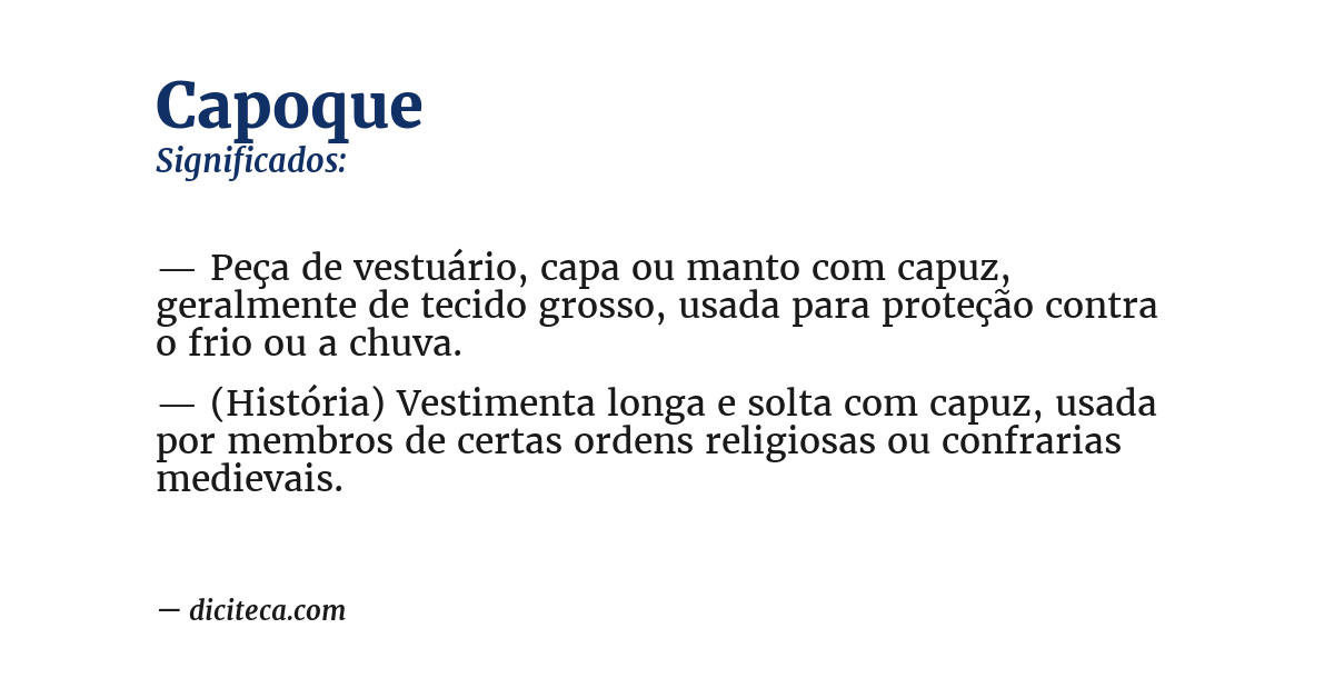 Significado de capoque