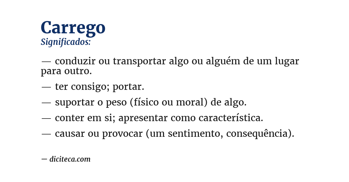 Significado de carrego