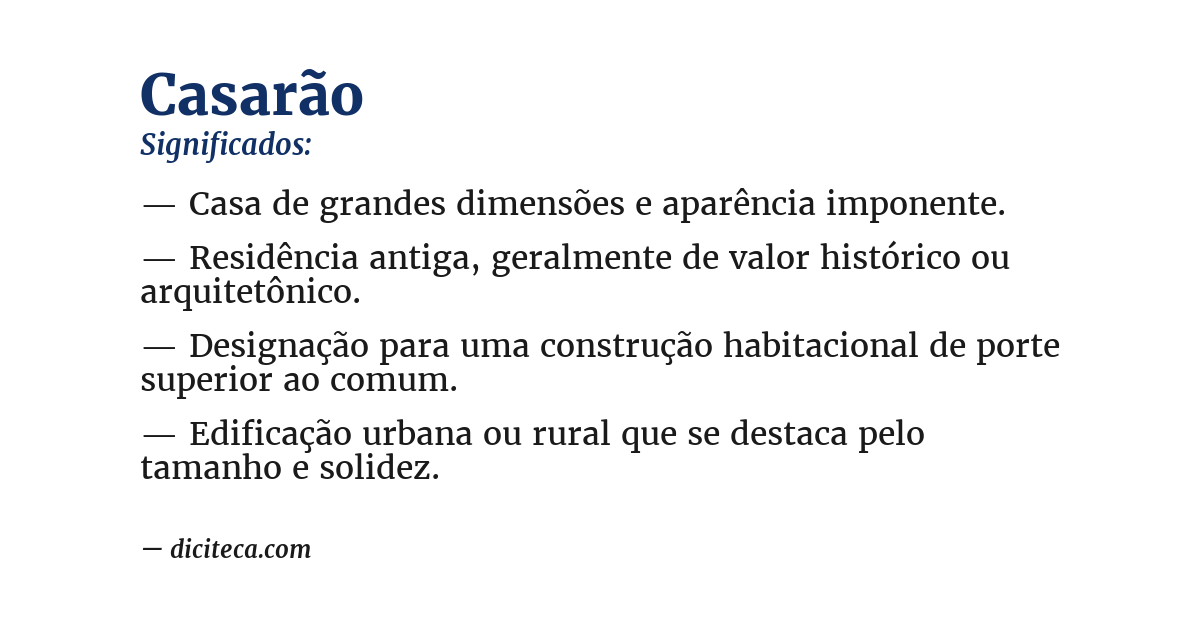 Significado de casarão