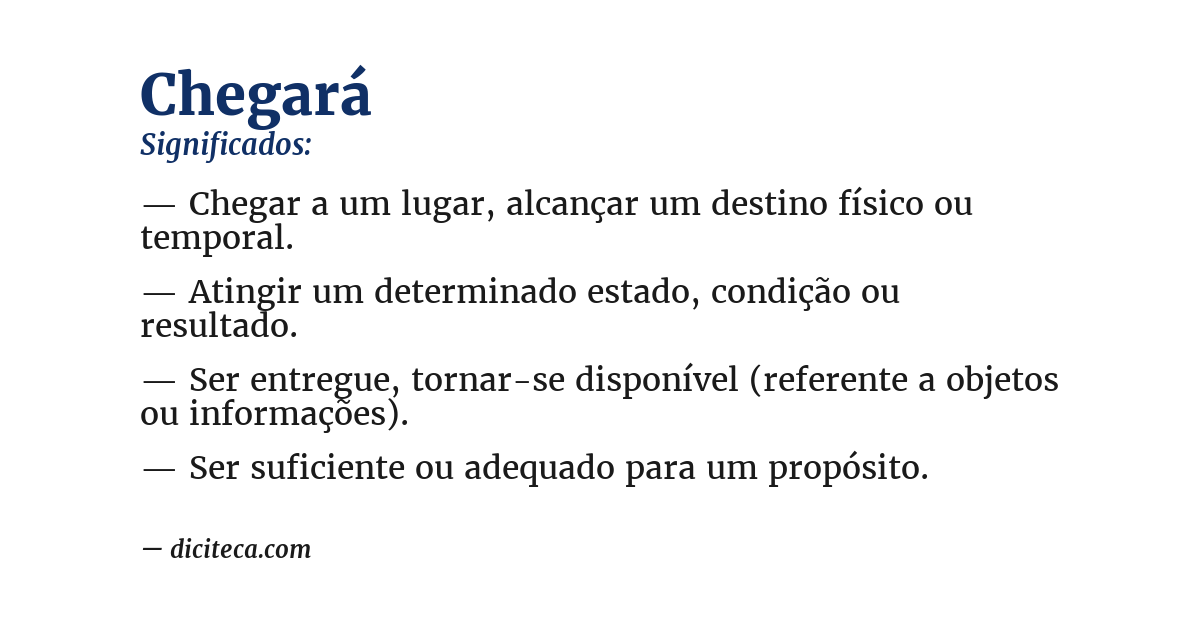 Significado de chegará