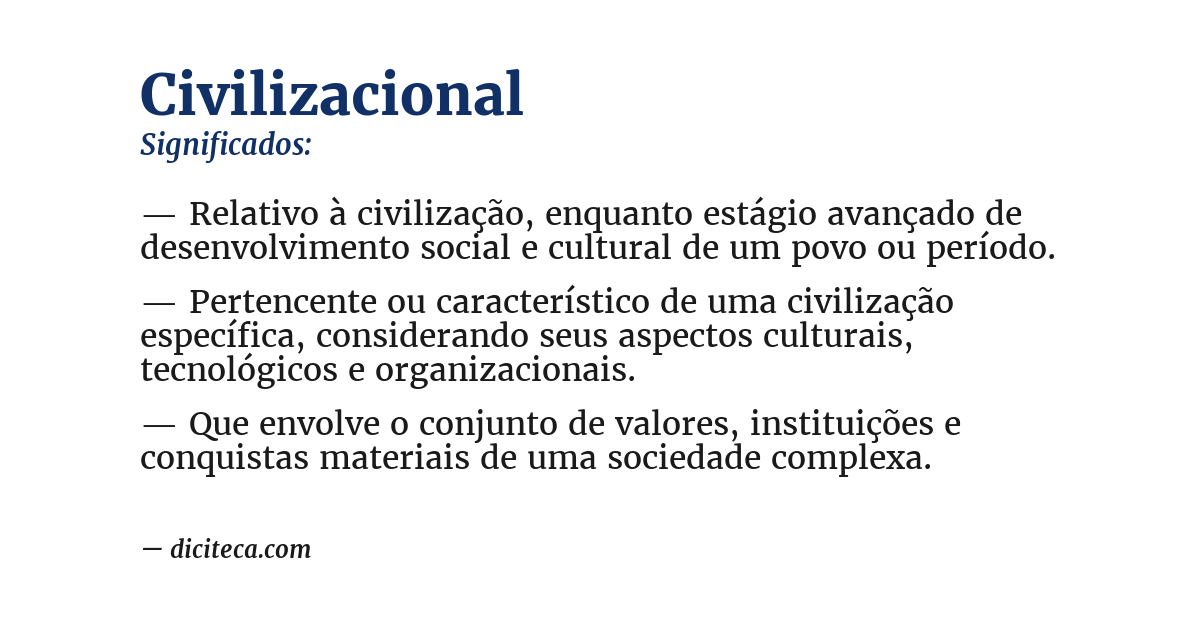 Significado de civilizacional