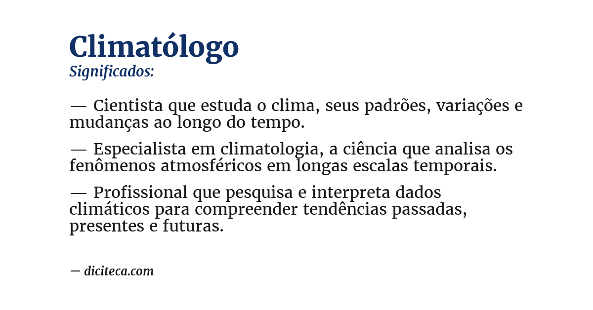 Significado de climatólogo
