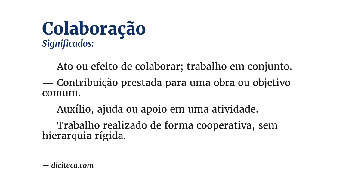 Significado de colaboração