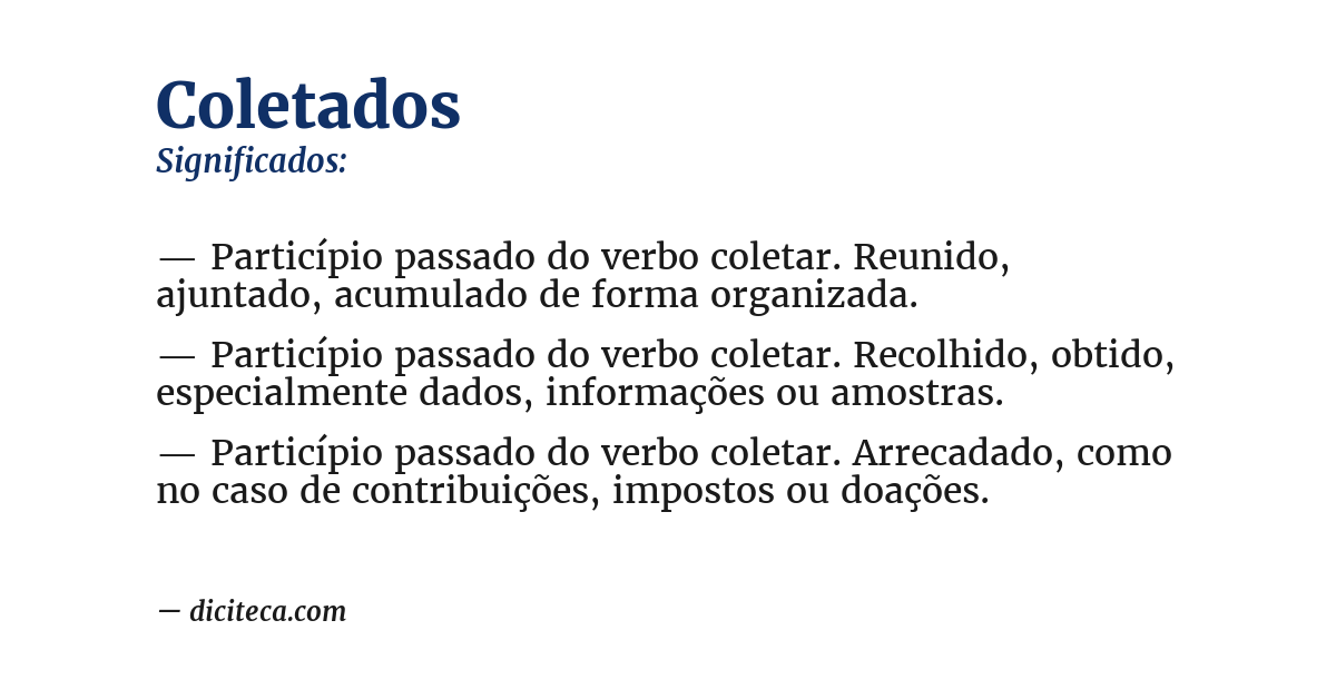 Significado de coletados