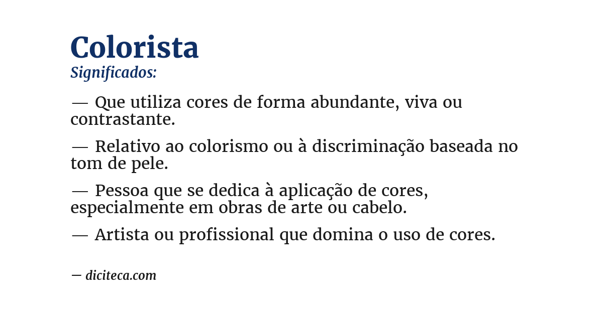 Significado de colorista
