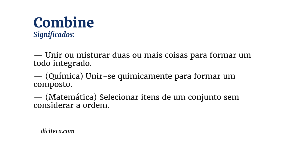 Significado de combine