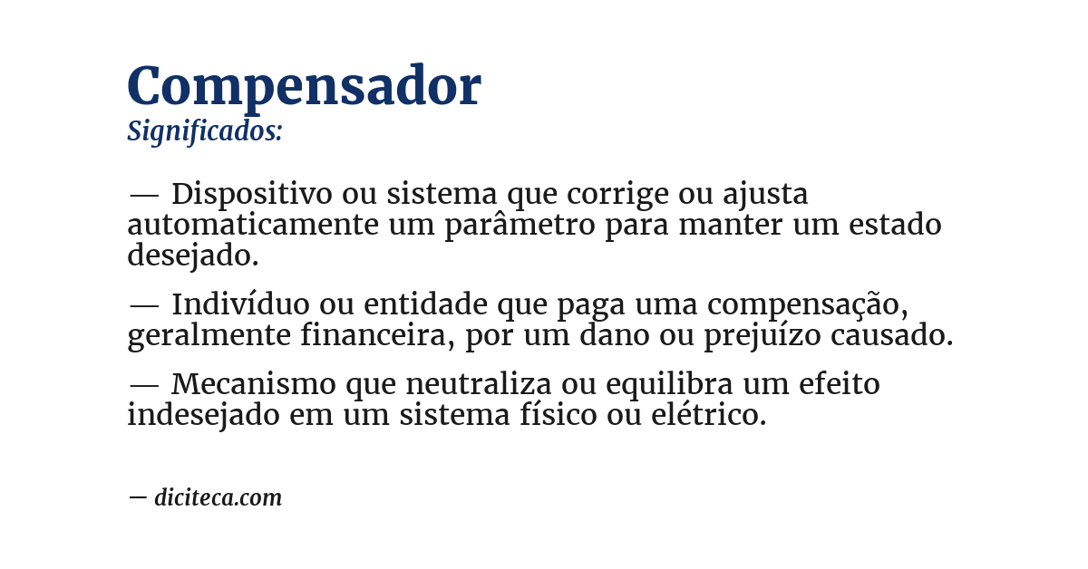 Significado de compensador