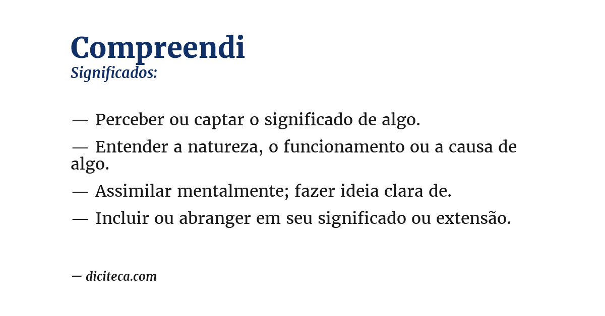 Significado de compreendi