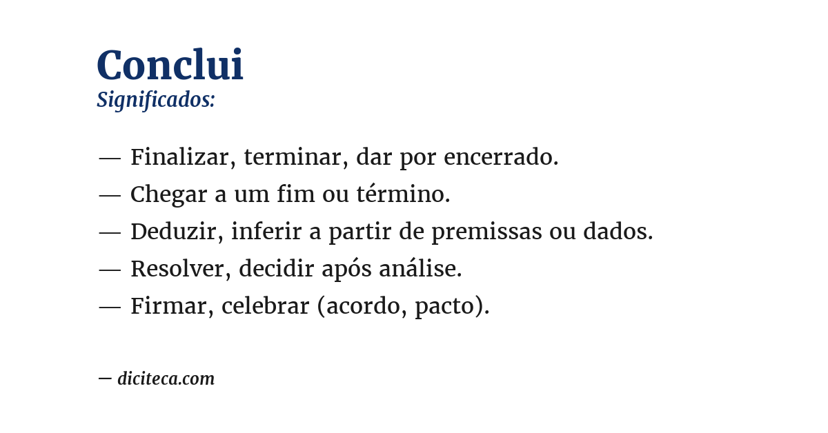 Significado de conclui
