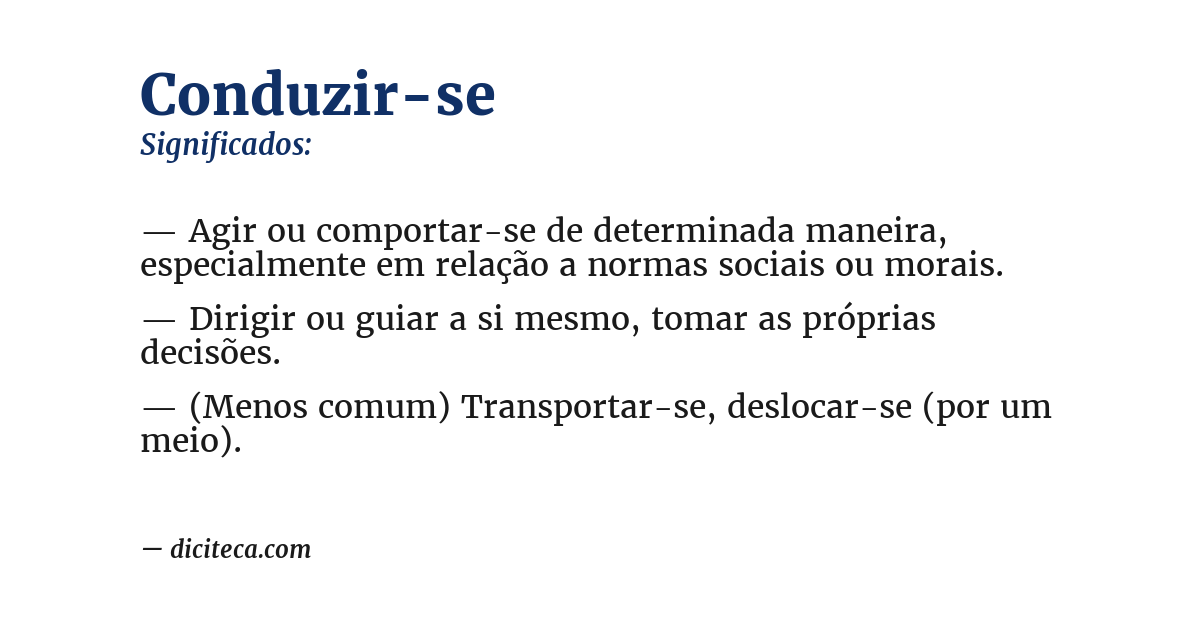 Significado de conduzir-se
