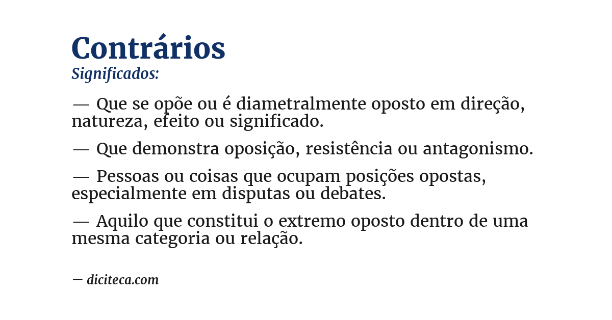Significado de contrários