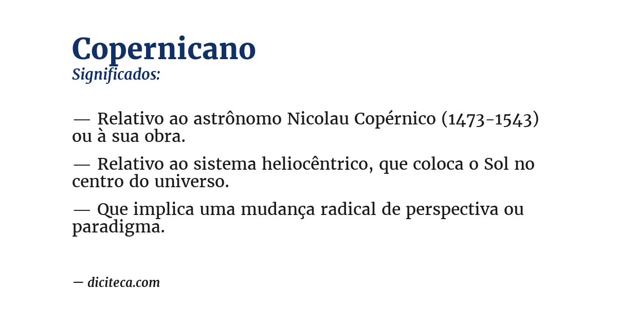 Significado de copernicano