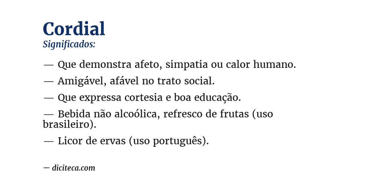 Significado de cordial